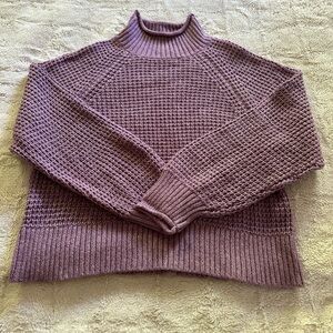 Purple Turtleneck Sweater